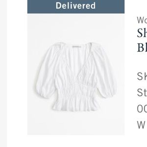 Abercrombie Linen-Blend, puff sleeve top